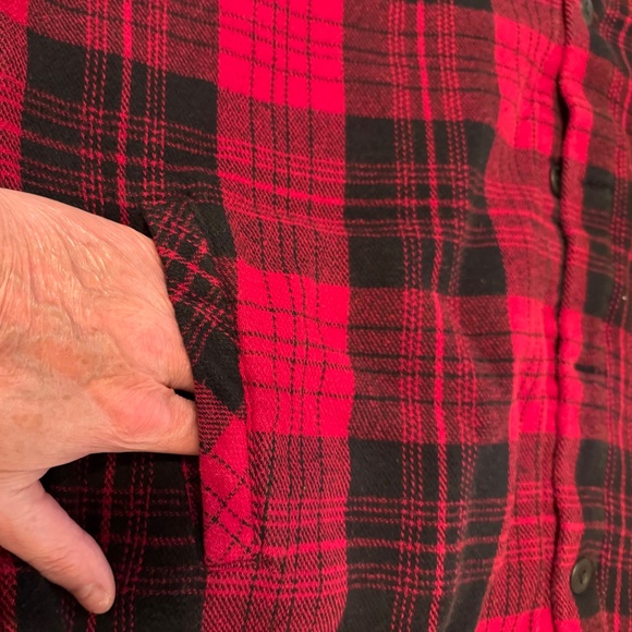 Torrid Cotton Brushed Midi Shacket Red Plaid Size 5 (5X) - Picture 3 of 13